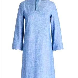 J by J Crew Chambray Scallop Sleeve Dress
